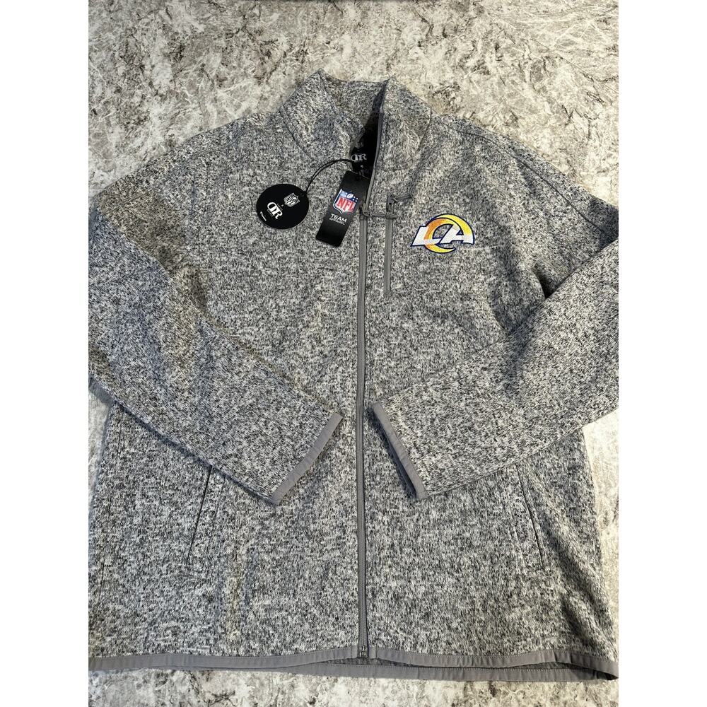 NWT Men's NFL x Darius Rucker Los Angeles Rams Fleece Full Zip Jacket Large Grey